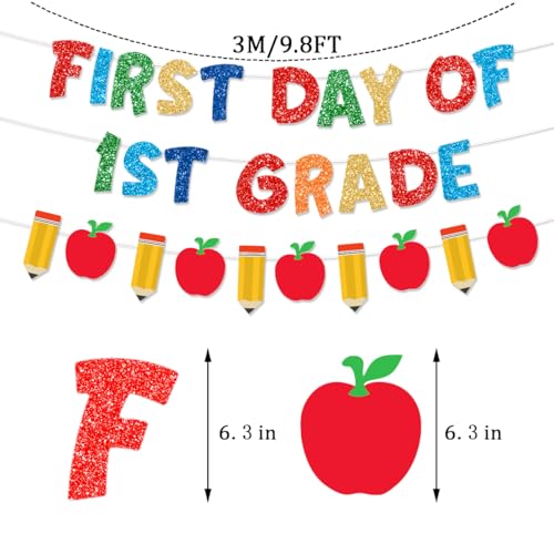 Pre-Strung 1st Grade Welcome Banner - Glittery Back to School Decorations