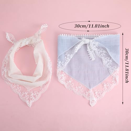 Dopenspi 3-Piece Boho Lace Triangle Head Scarf Hair Bandana