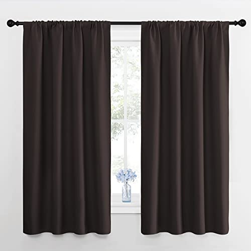 NICETOWN Thermal Blackout Curtains, Toffee Brown, 42"W x 48"L (Set of 2)