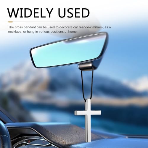 Zinc Alloy Cross Rearview Mirror Pendant - Christian Car Decor