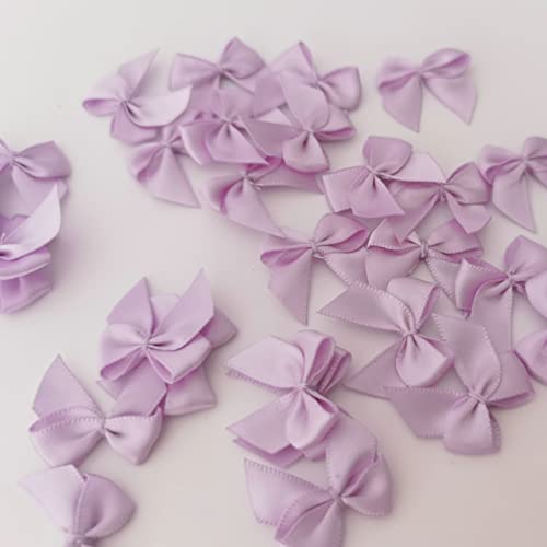 Lavender Mini Satin Ribbon Bows - 50pcs 1.2" Crafting Bows