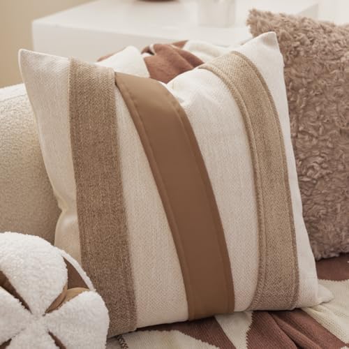Avigers 18x18 Inch Dark Brown Geometric Throw Pillow Cover