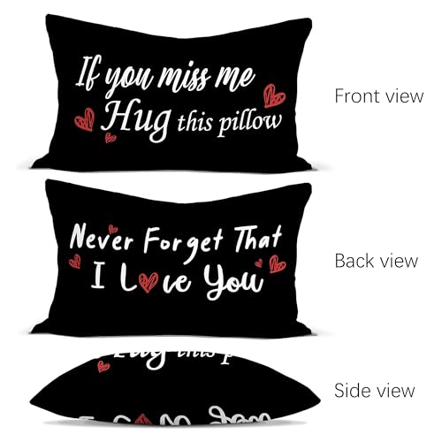 Loveyou Long Distance Relationship Throw Pillow Cover, 12x20 Flannel Case