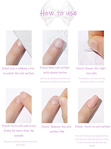 Christmas Press on Nails Short Round Winter Fake Nails Blue Glossy