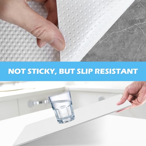 MooiFun Waterproof Non-Slip Drawer Liner, White, 11.8in x 120in