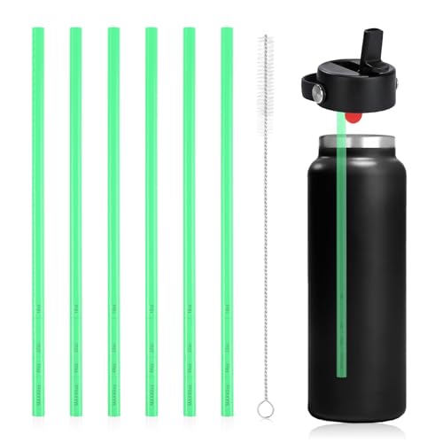 Replacement Straws for Hydro Flask Wide Mouth Bottle with Brush, 6 Pack