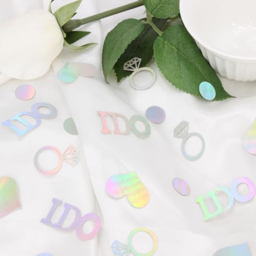 I DO Engagement Confetti - 160 PCS Iridescent Wedding Decorations