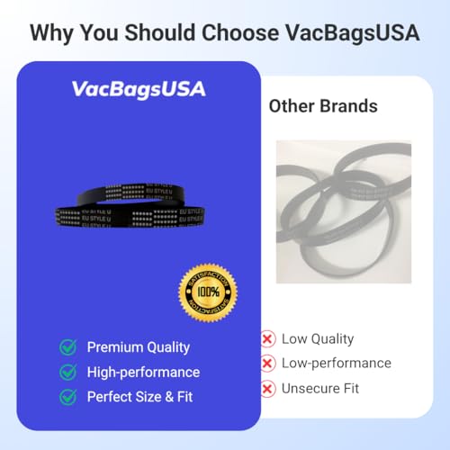 Eureka Style U Vacuum Belts Replacement - 2 Pack for Airspeed, Bravo, Victory