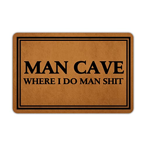 Ytanie Man Cave Doormat - Funny Welcome Mat for Front Door