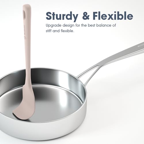 ChefAide 5-Piece Beige Silicone Spatula Set - Heat Resistant
