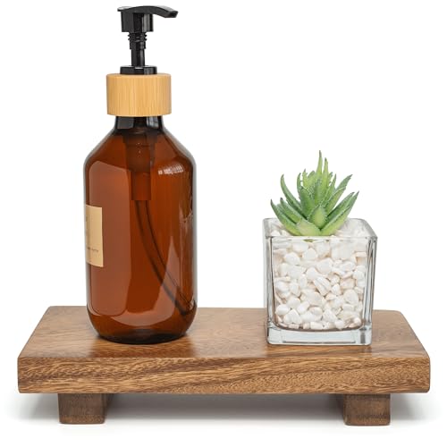 Zurklulu 8.5" x 4" Acacia Wood Riser Pedestal Stand - Small Kitchen Counter Organizer
