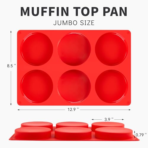 Puyeipt 4-Inch Silicone Muffin Top and Egg Molds, 2-Pack, Non-Stick