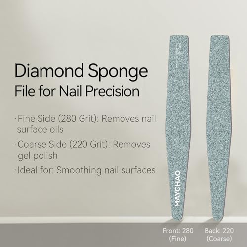 MAYCHAO 7-Piece Nail File and Buffer Set - Professional Emery Boards and Shine Kit for Natural, Acrylic, and Gel Nails