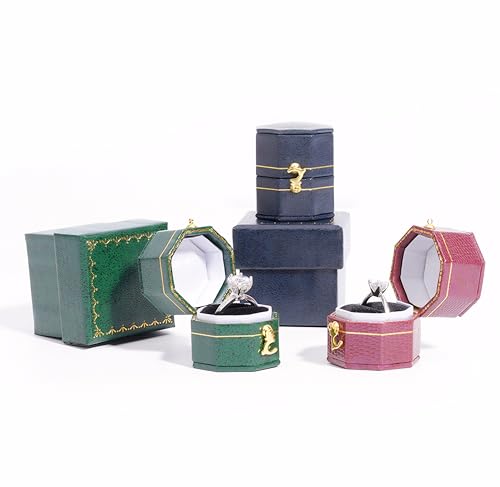 Omeet Green Mini Ring Box for Proposal & Wedding - Eco-Friendly, Vintage Style