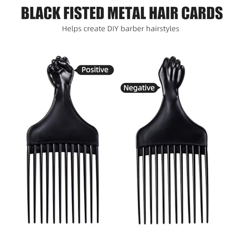 Soft 'N Style Black Afro Hair Pick Comb - 7 Inch Plastic Styling Tool