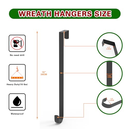 15 Inch Wreath Hanger for Indoor/Outdoor Decor - Steel Hook