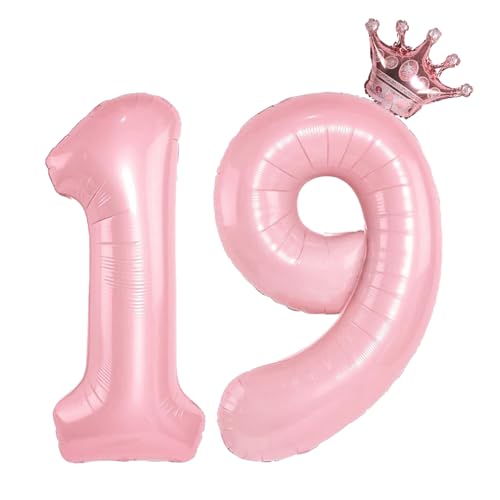 Rose Gold Crown 19 Balloon Set for 19th Birthday & Celebrations