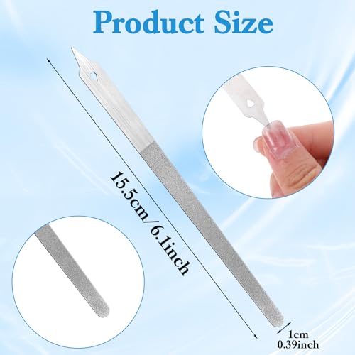 Kifmurase 4-Pack Diamond Metal Nail Files with Pointed Tip