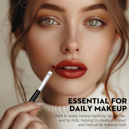 Zoolinn Portable Lip Brush Set, 2PCS Silver Retractable Makeup Brushes