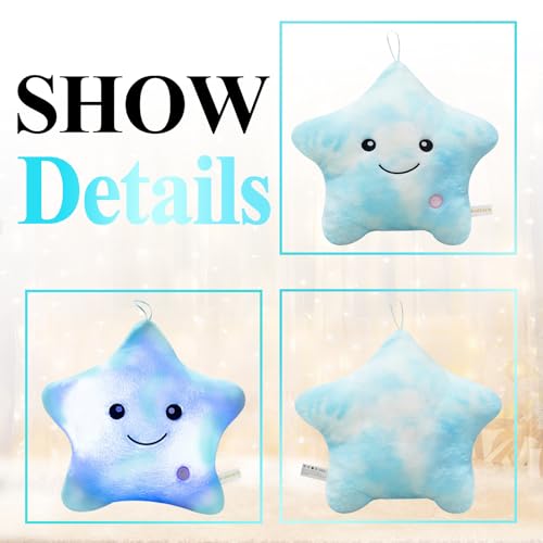 LED Star Pillow Night Light for Kids - Soft Plush Throw Pillow