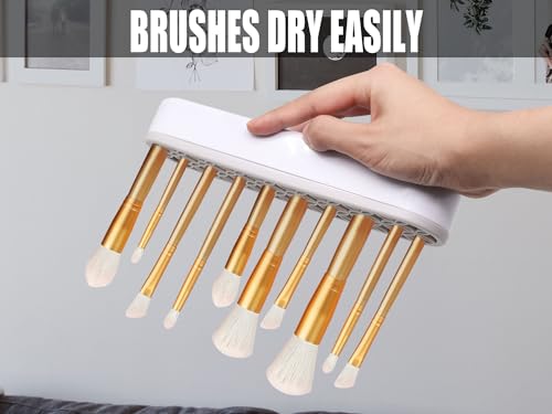 Light Grey Silicone Makeup Brush Holder Organizer - Multifunctional Storage