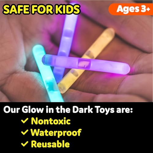 PartySticks 100 Pack Mini Glow Sticks - Neon Light Party Favors & Easter Decorations