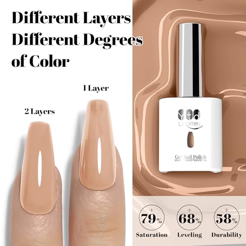 YTD Likomey Maltose Brown Gel Nail Polish 15ml Nude Beige UV Color Varnish