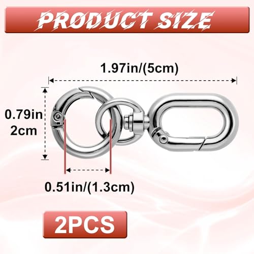 Isslly 2pcs Swivel Clasp Clips, Double Opening Metal Snap Hook
