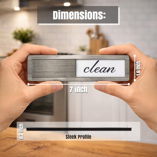 Azurise Dishwasher Clean Dirty Magnet - Black Stainless Steel Sign
