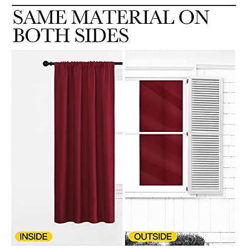 NICETOWN Burgundy Blackout Curtains - 42" x 36" Thermal Drapes, 2 Panels