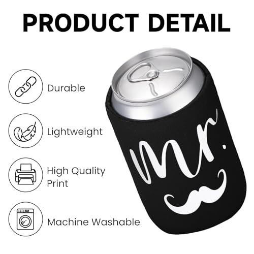 Mr & Mrs Can Coolers Set of 2 - Insulated Neoprene Drink Sleeves