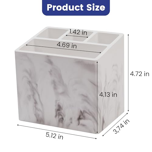Diatomite Toothbrush Holder with 4 Slots for Bathroom Countertop, Kids & Electric Toothbrush Organizer