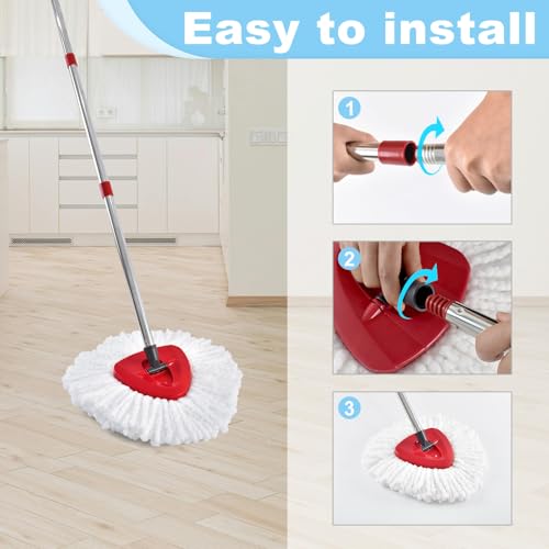Ocedar Compatible Mop Handle - Red, Adjustable 30-58 inch Replacement Stick