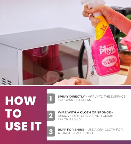 The Pink Stuff Multi-Purpose Cleaner Spray Bundle - 25.4 oz with Cloth & Brush