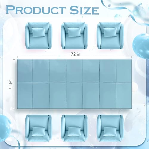 Light Blue Foil Tablecloth 54x72 Inches - Disposable Waterproof Party Cover - Set of 4