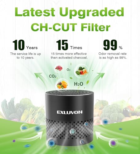 Exluvon Black Refrigerator Deodorizer 1 Ounce - Compact, Reusable & Long Lasting
