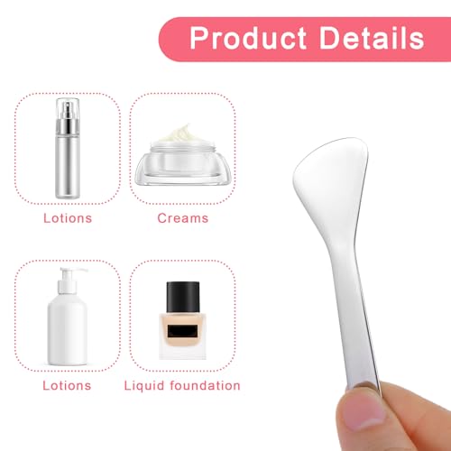 2-Piece Stainless Steel Cosmetic Spatula Set for Skincare Cream Mixing