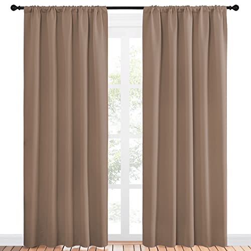NICETOWN Room Darkening Curtains - 52x84 inches, Set of 2, Cappuccino
