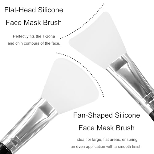 Kootinn Silicone Face Mask Brush Applicator Set - 4 Pcs Black
