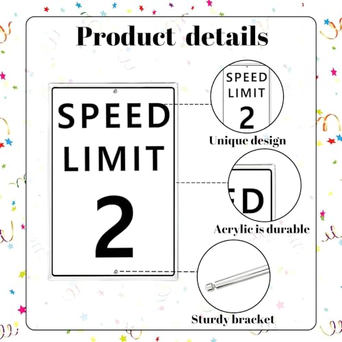 Speed Limit 2 Race Car Birthday Sign - Acrylic Wall Art Decor