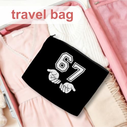VICBOU Funny Six Seven Meme Makeup Bag Cute Novelty Cosmetic Pouch