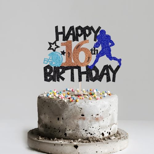 Football 16th Birthday Cake Topper - Premium Sports Decoration