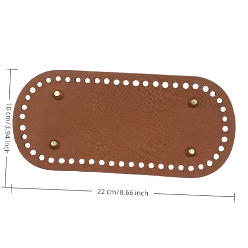 PU Leather Crochet Bag Making Kit with Oval Base Shaper and Strap, Brown