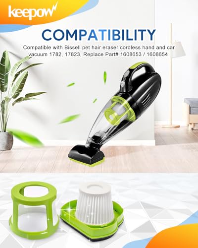 KEEPOW Replacement Filter for Bissell Pet Hair Eraser Hand Vacuum, 1 Pack