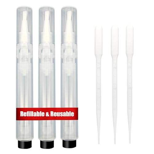 URGINO Refillable Cuticle Oil Pen - 3 Pack 6ml Reusable Nail Oil Applicator