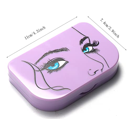 JYHi Portable False Eyelash Storage Case with Mirror - Holds 3 Pairs