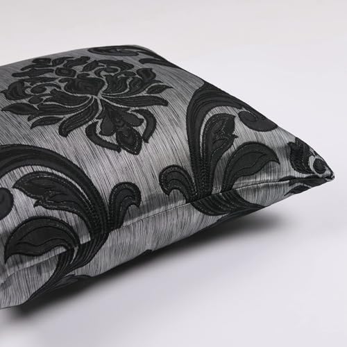 NAPEARL Black Jacquard Throw Pillow Covers, 20x20 Inch Set of 2