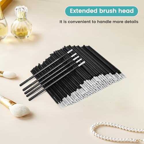 AUUTI 200 Pcs Disposable Micro Brushes & Mascara Wands for Eyelash Extensions