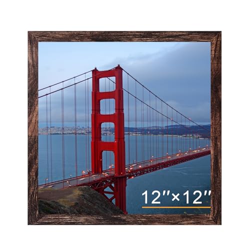 12x12 Picture Frame in Brown - Rustic Engineered Wood for Diamond Art