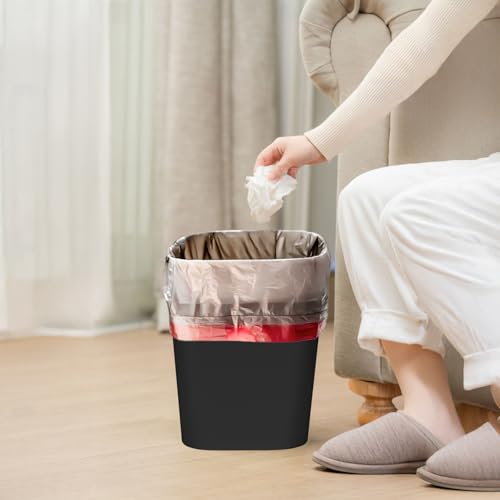 Small Trash Can 1.8 Gallon - Compact Plastic Wastebasket for Bathroom & Office